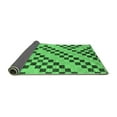 thumbnail image 2 of Ahgly Company Indoor Round Checkered Emerald Green Modern Area Rugs, 4' Round, 2 of 4