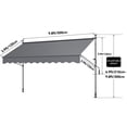 thumbnail image 5 of Uforic 118" Outdoor Manual Retractable Awning Waterproof and UV Protection, for Doors, Decks, Gray, 5 of 6