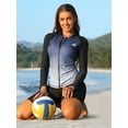 thumbnail image 6 of Attraco Style Women Long Sleeve Rash Guard Sun Protection 50+ Zipper Gradient Swimsuit Top, 6 of 6