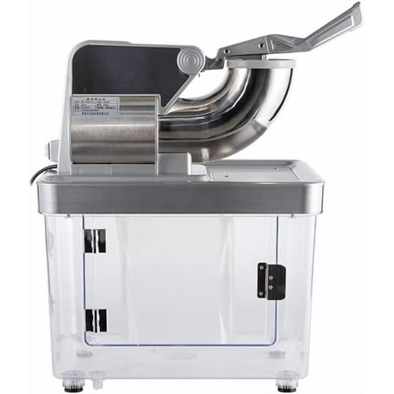 Commercial Ice Crusher Machine, 350W, 661 LBS/H, Ice Shaver Maker with 4 Stainless Steel Blades, 10 Gal Storage Box, Ice Scoop, Snow Cone Machine for Home Bar Cafes, Silver