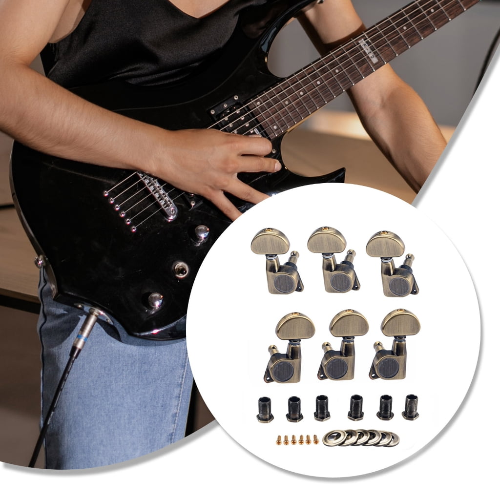 6Pcs Metal Guitar Tuning Machine Head String Tuners Replacement Guitar Strings Tuning Peg Guitars Accessory