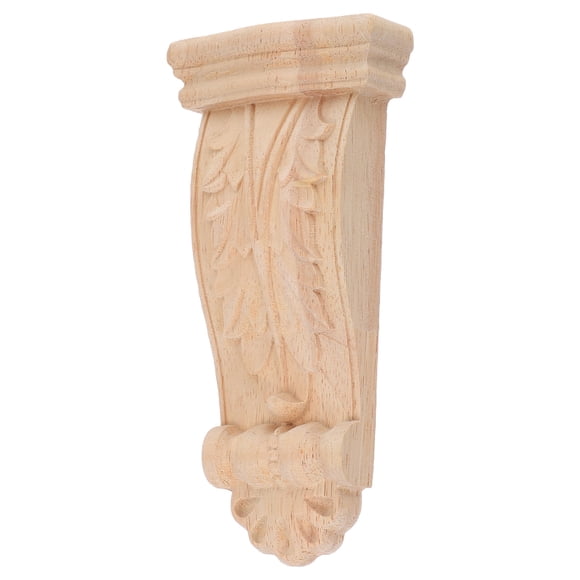 STRANDCHIC Decorative Shelf Brackets Carving Corbel Wood Khaki 1Set Arch Support Bracket Furniture Designers