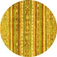 thumbnail image 1 of Ahgly Company Indoor Round Abstract Yellow Modern Area Rugs, 8' Round, 1 of 4