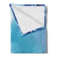 thumbnail image 2 of Flower Soft Flannel Fleece Throw Blanket, Orchid Floral Design with Reflection to a River Water Image Photo, Cozy Plush for Indoor and Outdoor Use, 60" x 80", Violet Blue White, by Ambesonne, 2 of 5