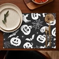 thumbnail image 5 of Halloween White Ghosts Pumpkins and Spider Webs Summer Placemats Table Placemats Set Of 4-Linen Kitchen Washable Placemats Table Mats 11.8"x17.7" Non-Slip Heat Resistant, 5 of 6