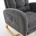 thumbnail image 3 of Knubmt High Back Upholstered Rocking Chair Accent Chair with Footrest and Rubber Wood Legs, 3 of 9