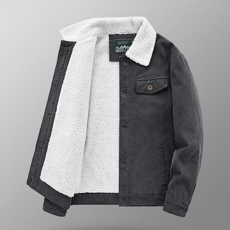 Oversized corduroy fur trucker best sale jacket