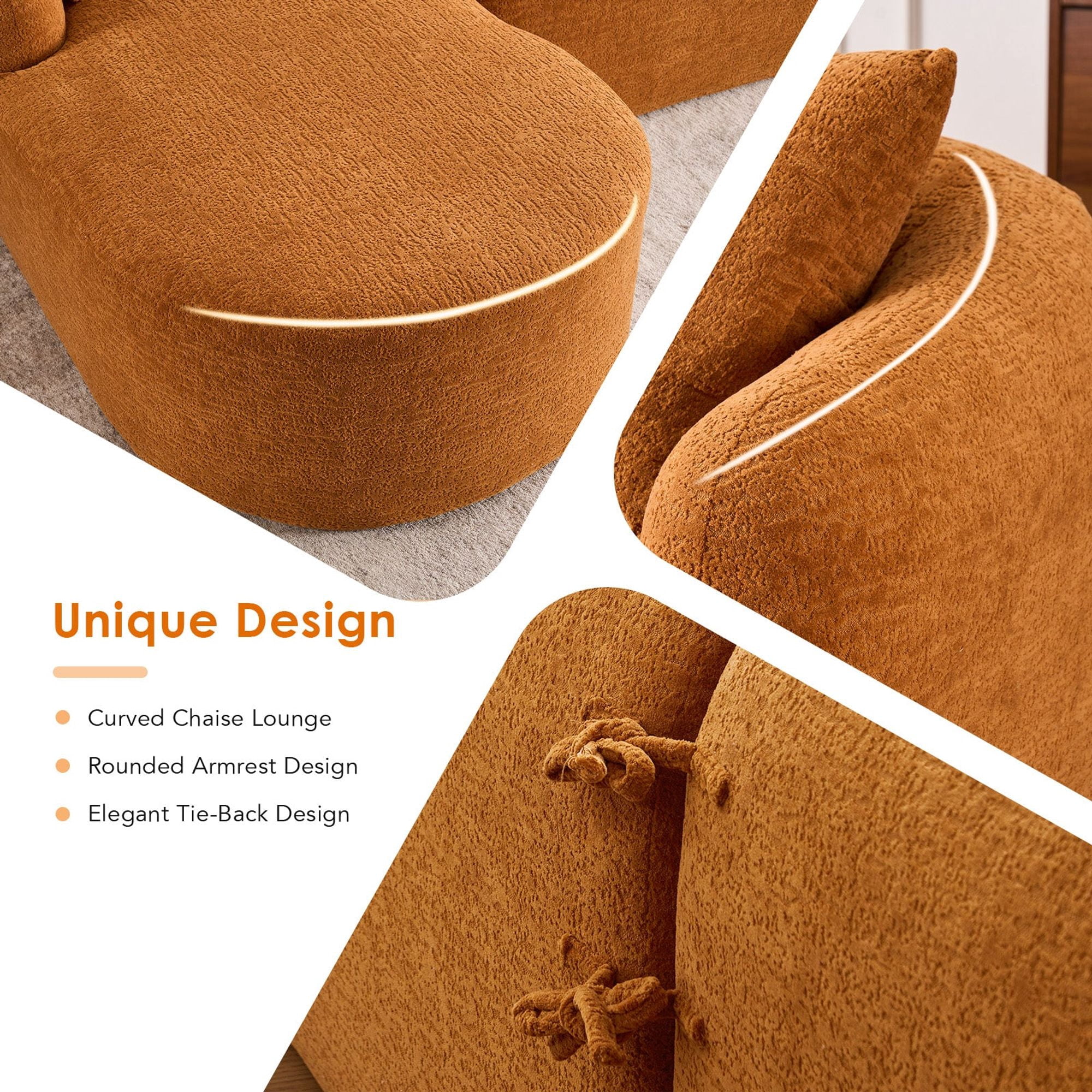 Sailvan L-Shape Sectional Sofa, 30D High-Density Foam Modular Chenille Couch for Living Room