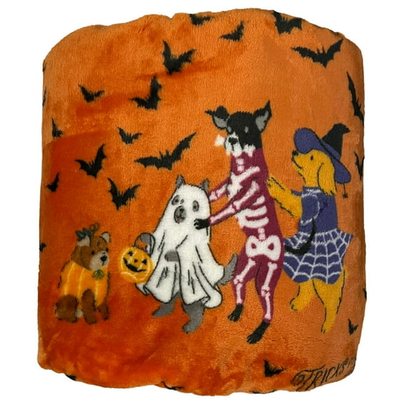 The Big One Oversized Plush Cute Halloween Dogs Throw Blanket - 5'x6' Orange