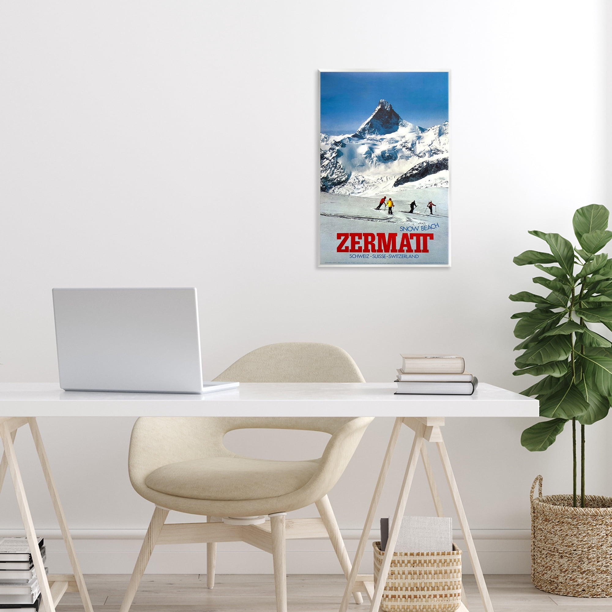 Stupell Industries Zermatt Snow Beach Wall Plaque Art, design by Vintage Posters