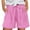 Hot Pink-01, variant on REALiKUN Women Summer Casual Shorts Bowknot Tie Waist Beach Vacation Shorts with Pockets