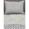 thumbnail image 3 of Abstract Comforter & Sham Bedding Set, Simple and Traditional Layout of Flower-Like Curves on a Plain Background, 3 pcs Duvet Set Microfiber Filling Quilt, 5 Sizes, Dimgray and White, by Ambesonne, 3 of 4