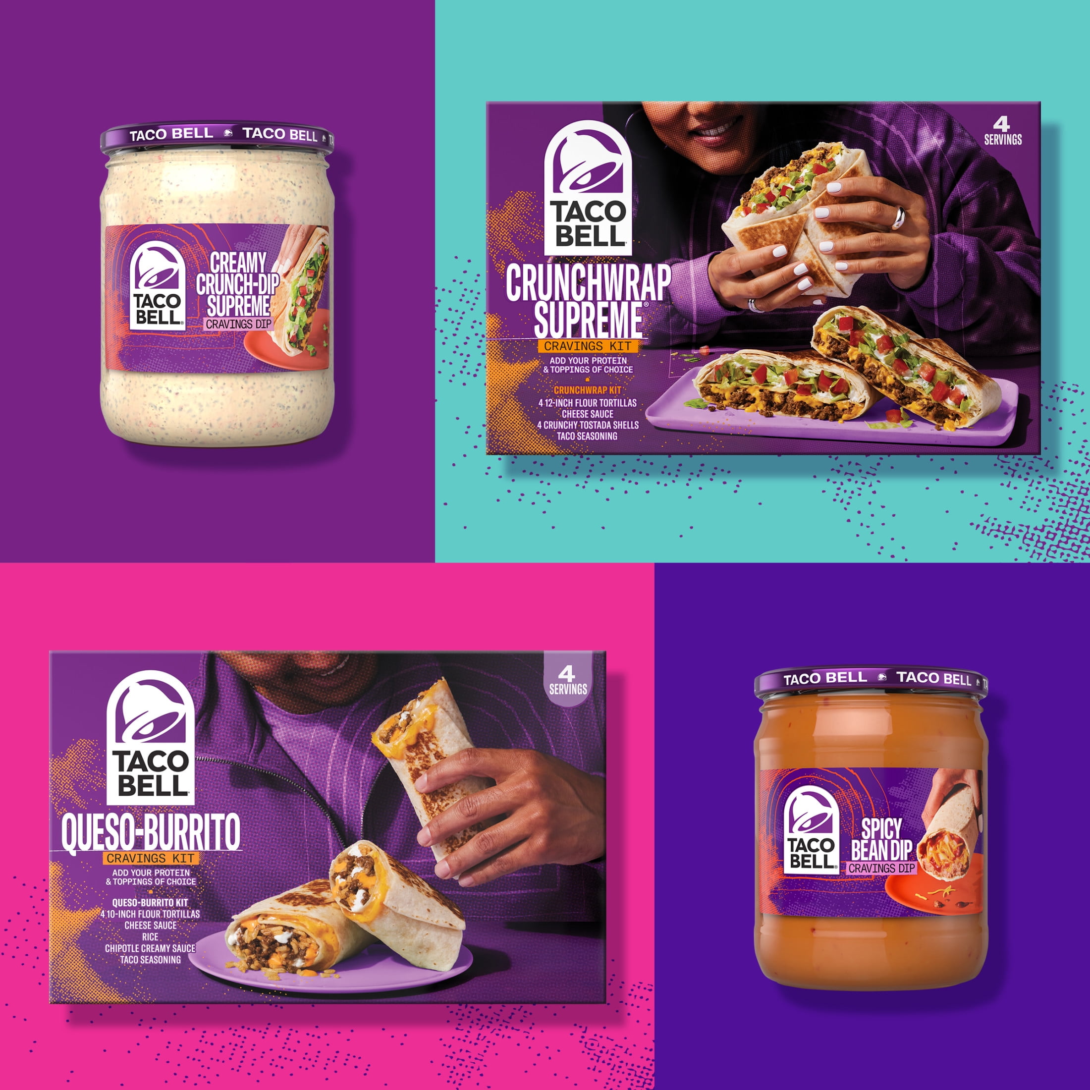 Taco Bell Spicy Bean Dip Cravings Dip, 15.7 oz Jar