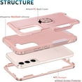 thumbnail image 4 of Petocase for Samsung Galaxy S22 Case,Heavy Duty Full Body Shockproof Kickstand with 360°Ring Holder Support Car Mount Hybrid Bumper Silicone Hard Back Cover,Rose Gold, 4 of 8
