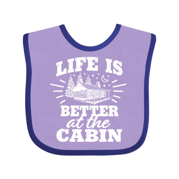 Inktastic Life is Better at The Cabin with Trees and Moon Boys or Girls Baby Bib