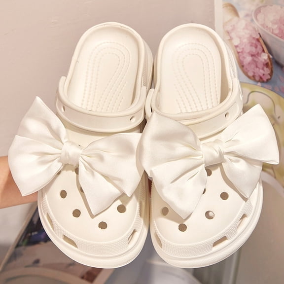 2 pcs Bowknot Hole Shoes Accessories - Shoe Buckles - Accessories Shoe Flower Ornaments - Slippers Upper Decoration