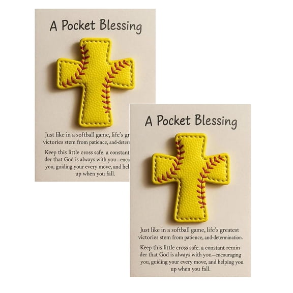 2Pcs A Pocket Blessing – Baseball Football Softball Edition Handmade Pocket Sized For Athletes Inspirational For Teams & Youth Group Encouragement Desktop Ornament Practical Home Decor