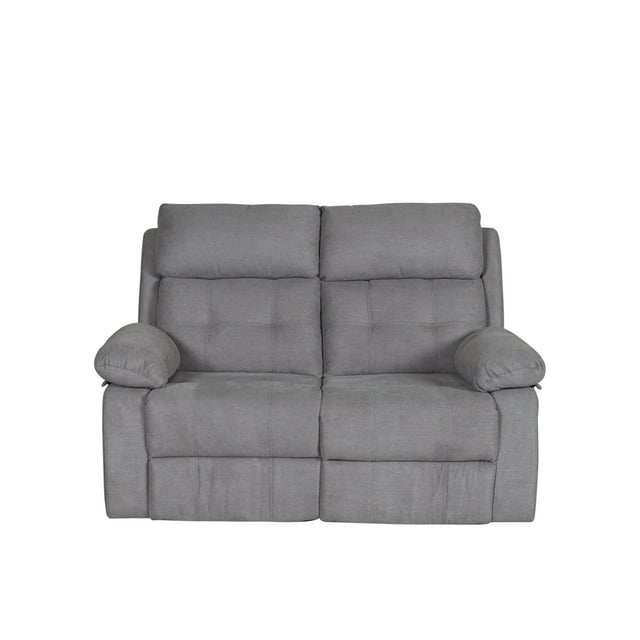 CORLIVING Oren Polyester Upholstered Indoor 2 Seat Manual Loveseat Recliner