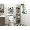 UTEX 3-Shelf Bathroom Organizer Over The Toilet, Bathroom Space saver, Bathroom Shelf, White Finish
