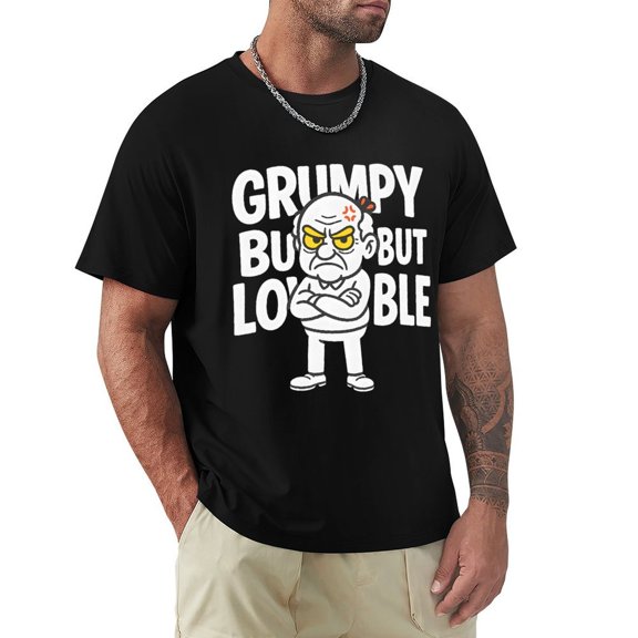 Grumpy Old Mens Short Sleeve T-Shirts Graphic Crew Neck Casual Shirt X-Large