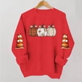 thumbnail image 5 of TKLPEHG Fall Pumpkin Sweatshirt for Women Plaid Pumpkin Graphic Pullover Vintage Halloween Thanksgiving Casual Long Sleeve Tops (Red,XL), 5 of 6