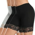 thumbnail image 2 of Alkepwun 3 Pack Slip Shorts for Women, Lace Trim Short Leggings Seamless Shorts for Under Dresses Stretch Mid Thigh Undershorts Yoga Biker Shorts, 2 of 3