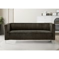 thumbnail image 3 of Home Design Gavin Velvet Square Arm Sofa with Plush Cushions and Modern Upholstery, Durable Frame for Living Room, Contemporary Brown Design, 3 of 6