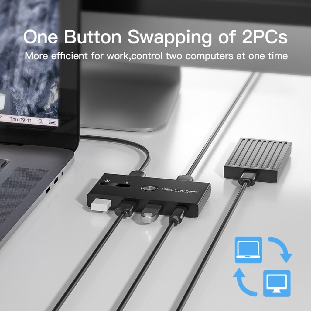 For 2 Computers KVM Switching Box USB C And USB Switcher For Office And Home Use Connects Multiple Devices