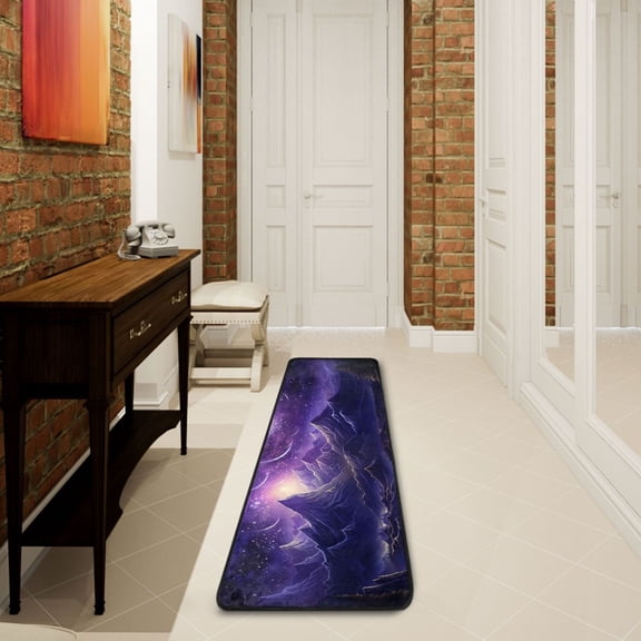 2' x 6' Modern Runner Rugs Hallway Floor Throw Carpet Mountain Night Non Slip Entryway Mat Washable Bedroom Bathroom Kitchen