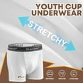thumbnail image 6 of Davion Youth Boys Baseball Cup Underwear with Soft Protective Athletic Cup Compression Shorts for Baseball,Football, Lacrosse(White-S), 6 of 6