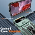 thumbnail image 2 of KOMI for Google Pixel 9A Case with [2 Pack] HD Screen Protector + Slide Camera Cover, 360° Rotation Ring Kickstand [Military Grade] Shockproof Protective Phone Cover for Pixel 9A Alpine Green, 2 of 5