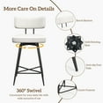thumbnail image 6 of HomeZeer Swivel Bar Stools Set of 4, 26" Counter Height BarStool with Back, Leather Upholstered Kitchen Stools with Footrest and Metal Frame, Bar Chair for Kitchen Island, White, 6 of 9