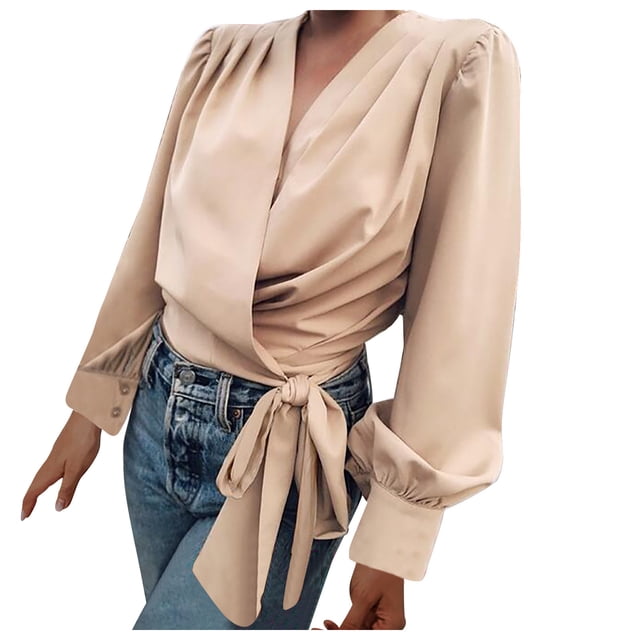 Birdeem Mode Femmes Cardigan Décontracté Uni Col en V Manches Longues T-Shirt Ample Blouse d'Automne