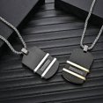thumbnail image 3 of 18k Gold Iced Pendant Dog Tag Necklace For Men, 316l Stainless Steel Cuban Link Chain Dog Tag Pendant, 3 of 4