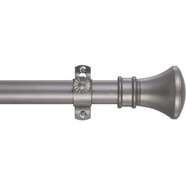 Heavy Duty 1 Inch Single Curtain Rod - Adjustable 72 To 144 Inches, Gold/Bronze Brushed, With Unique Finials