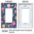 thumbnail image 3 of Yayeee Rocker Switch Wall Plate 2-Gang 4.7"x4.6" Home Decorative Outlet Cover, Pink Jellyfish, 3 of 6