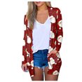 thumbnail image 2 of Lilgiuy Womens Christmas Printed Coat Long Sleeve Cardigan With Pocket Loose Casual Blouse Tops Wine8 2022 Fall Winter, 2 of 4