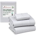 thumbnail image 5 of RUVANTI 100% Organic Cotton Sheets - Twin Sheet Set - 3 Piece Percale Weave Bedding, Crisp, Cooling & Breathable, Soft & Durable, 16" Deep Pocket, Hotel Quality Sábanas - Construction Line, 5 of 7
