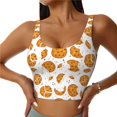 thumbnail image 2 of Lsque Yellow Biscuit Printed Women'S Sports Bra, Compression, Moisture Wicking, High-Impact Sports Bra For Women,Supportive sports bra-Small, 2 of 9