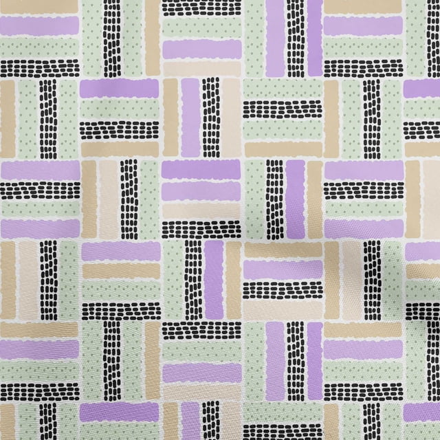 oneOone Polyester Spandex Mint Green Fabric Geometrical Dot Print Sewing Craft Projects Fabric Prints By Yard 56 Inch Wide