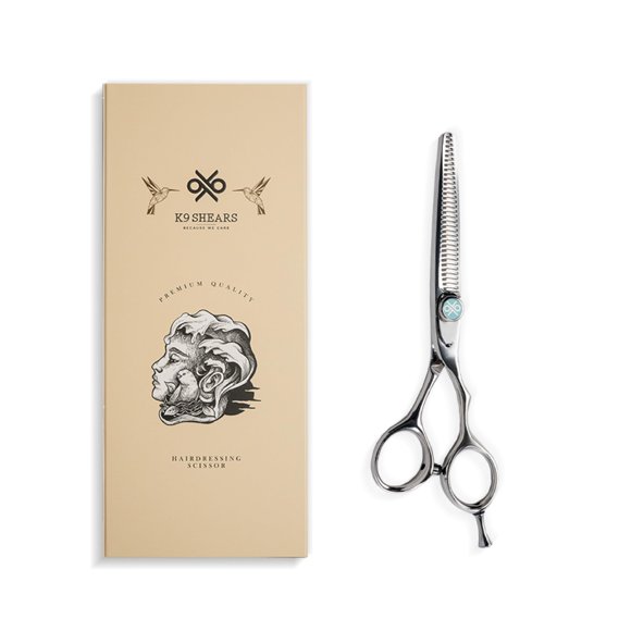 K9 Shears 6" Hair Thinning Scissors – Handcrafted, Ergonomic, VG10 Stainless Steel for Sharper, Tougher, Better Edge Retention, 3D Convex Blade Removes H