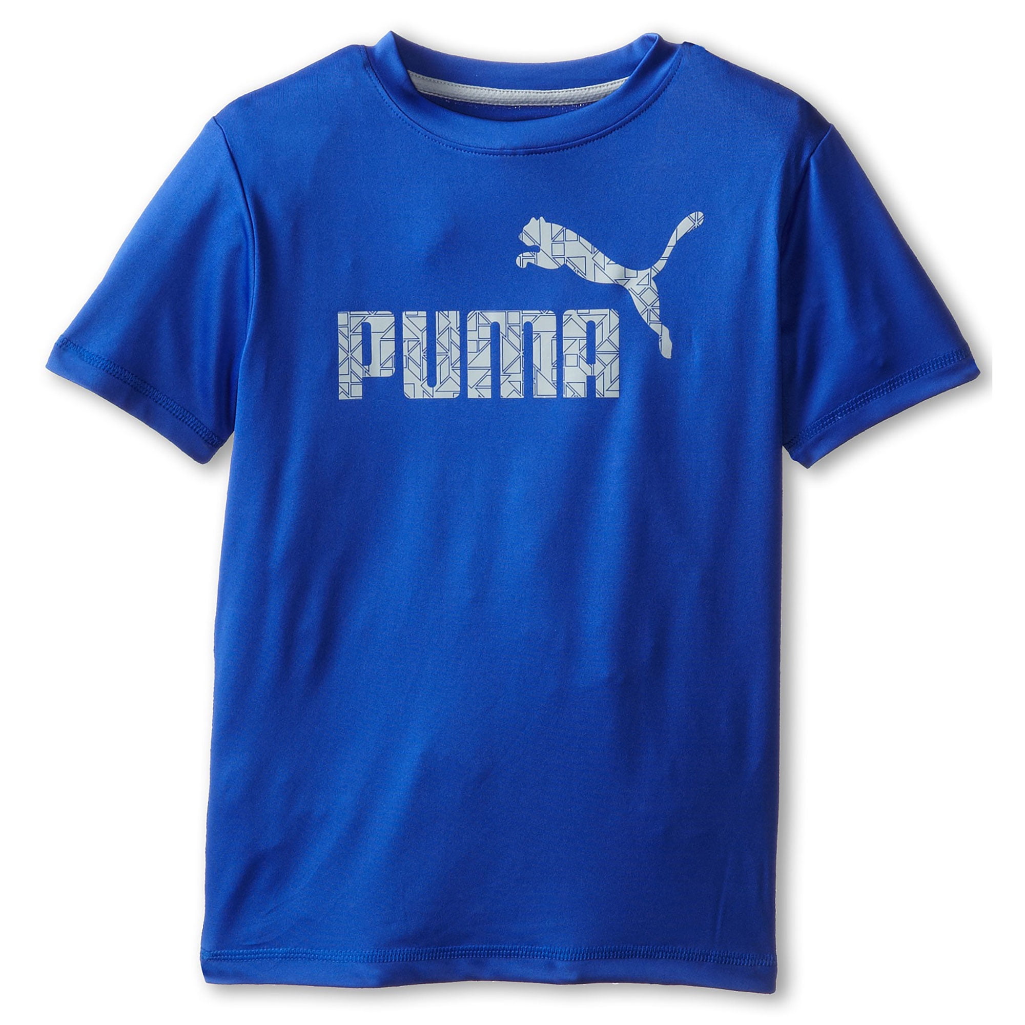 PUMA Big Boys Logo T-Shirt Dry Moisture Wicking Breathable Work Out T Large Blue - Walmart.com