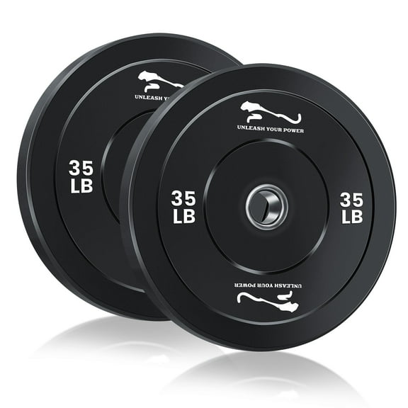 COZONY 2-Inch 35LB*2 Bumper Plates with Steel Insert, Rubber Bumper Plate Sets for Weightlifting and Strength Training