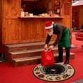 thumbnail image 5 of CookMate Christmas Round Decorative Area Rug 3D Optical Black Cat Santa Hat Design Non Washable Beige Floor Mat For Entryway Bedroom Living Room Indoor Holiday Season Home Styling, 5 of 5