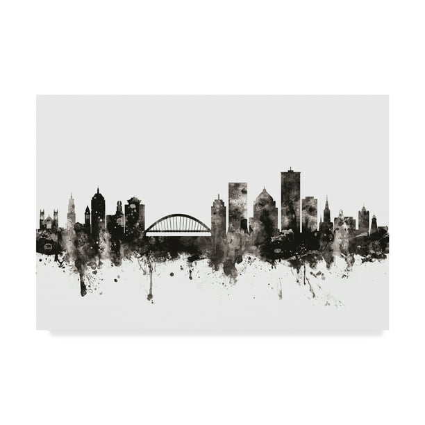 Trademark Fine Art 'Rochester New York Skyline Black White' Canvas Art