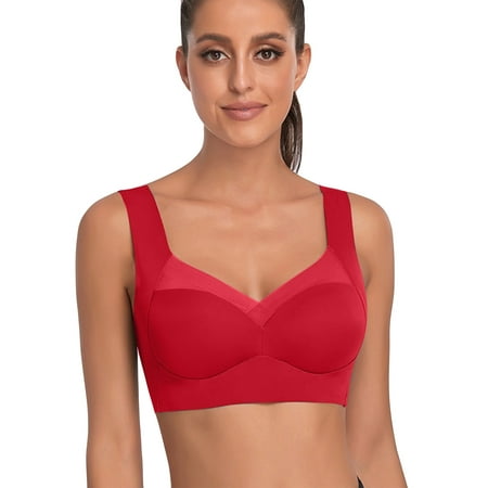 

DNDKILG Women s Full-Coverage Extreme Lift Underwire Bra Bras Lace Push-Up Bra Red 2XL