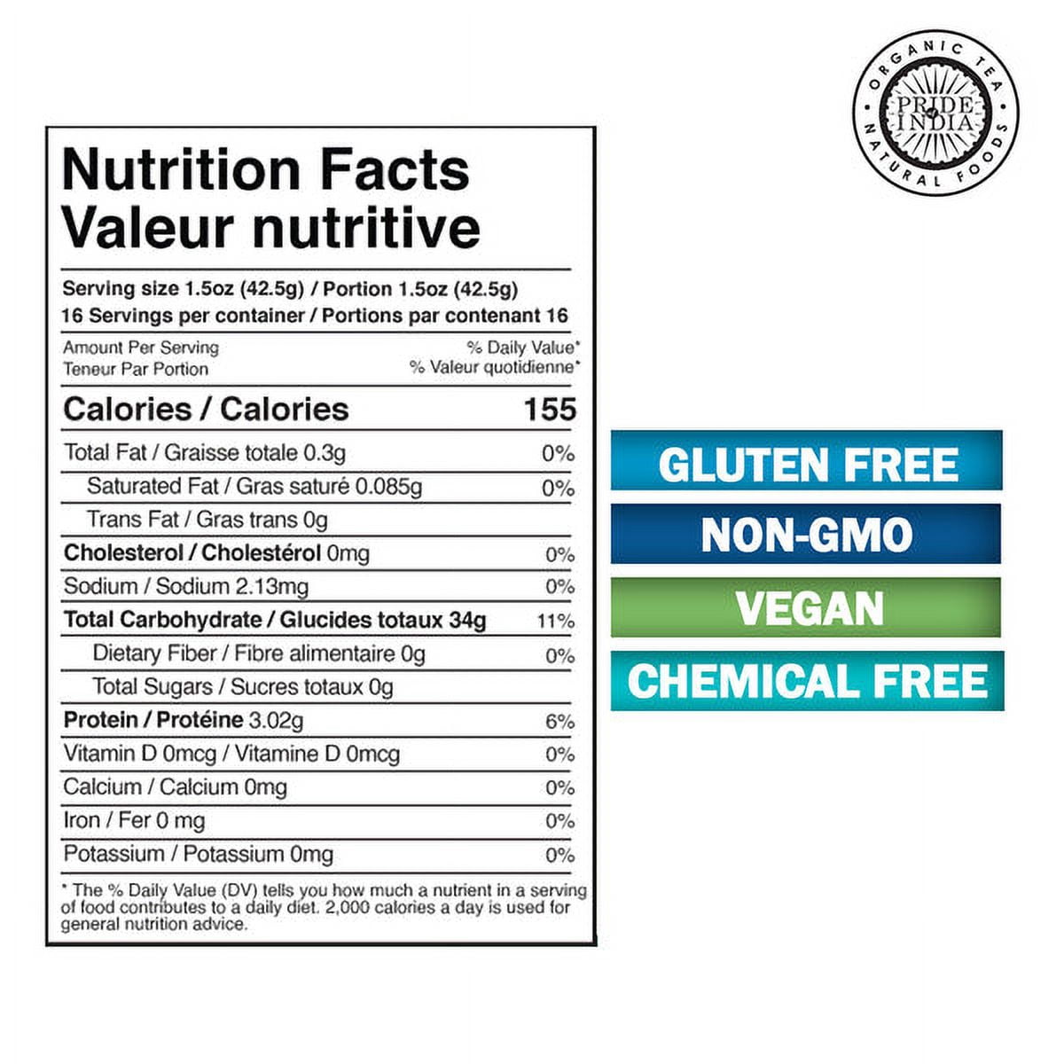Pride Of India - Pack of 6 - Naturally Aged White Basmati Rice, Extra Long Grain, 1.5 lbs Jar, Gluten-Free