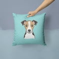 thumbnail image 2 of Dog Face Checkerboard Design Fabric Decorative Pillow, 2 of 4