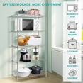 thumbnail image 2 of 5 Tier Wire Shelving Unit, Height Adjustable Wire Shelves, Metal Storage Rack Organizer for Laundry, Kitchen, Bathroom, Pantry, Closet (13.5"D x 29"W x 59"H, Chrome), 2 of 8