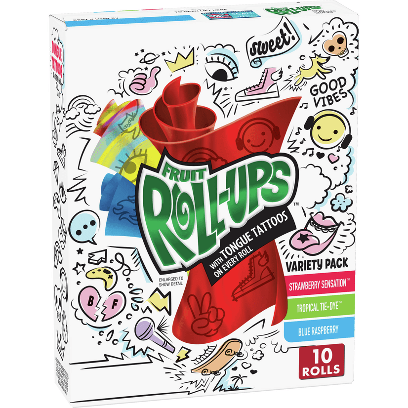 Fruit RollUps Fruit Snacks, Variety Snack Pack, 10 Count